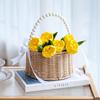 Imitation Rattan Pearl Handheld Flower & Fruit Basket
