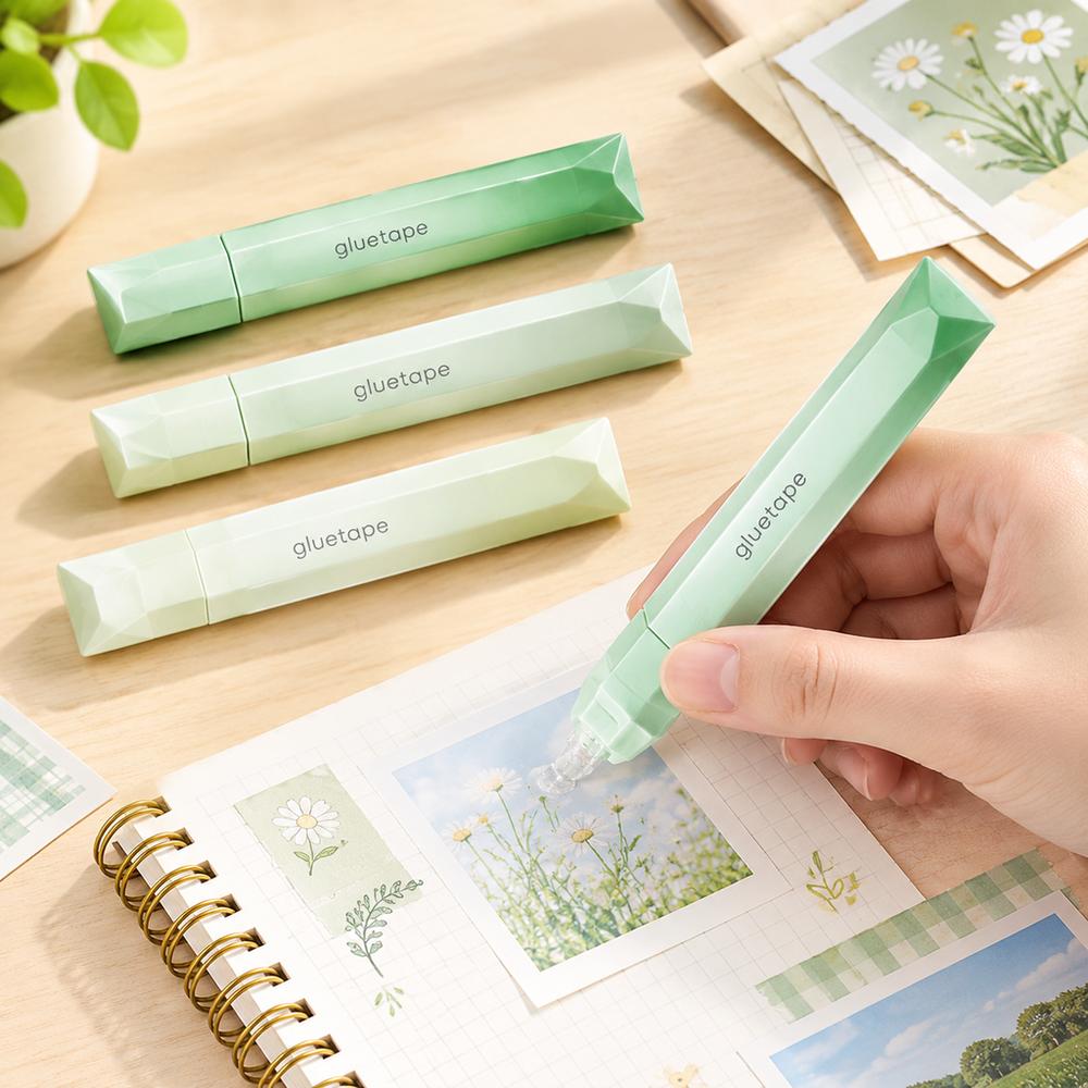 4pcs Even Adhesion Double Sided Glue Pen Odorless Glue Tape Roller Home Office