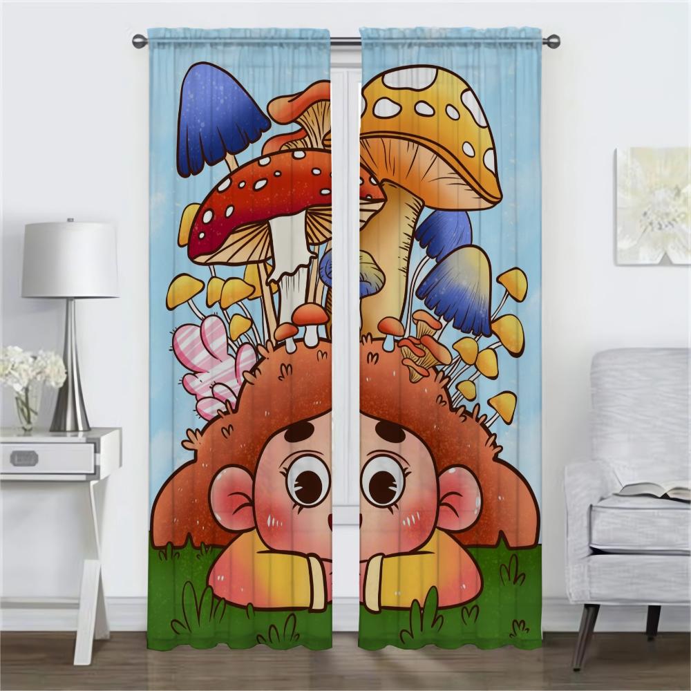 Nice Picture Curtains Child Room Partition Shades Tulle for Bedroom Blackout Curtain Halloween Decoration Home Interior Curtains