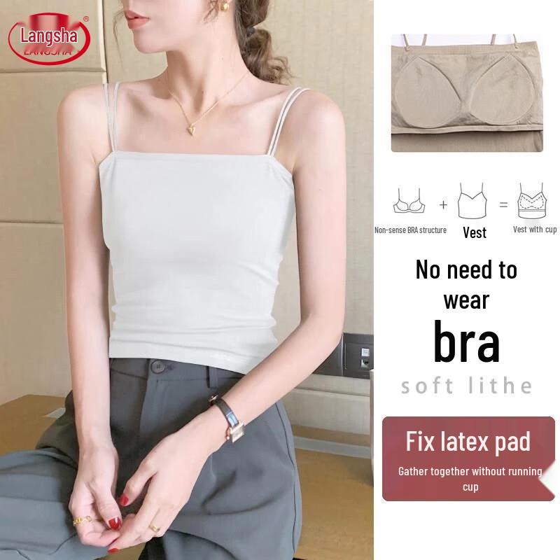Langsha Women's Thin Strap Short Cami Top