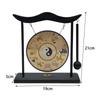 Gong Ornament Mini Wind Chimes Feng Shui Brass Gong Desktop Mini Chinese Gong with Stand for Tabletop Office Home Art Decor