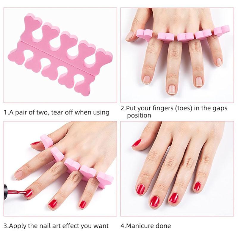 50 Pairs Nail Art Toe Separators Fingers Foots Sponge Soft Polish Beauty UV Gel Tools Manicure Pedicure Pack Nail Kits FZQ02
