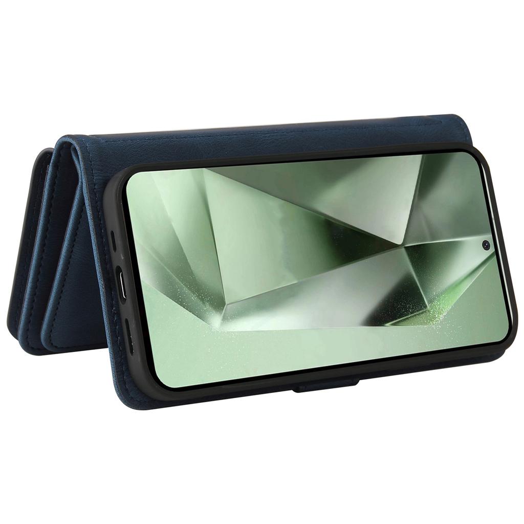 For Samsung Galaxy S24 FE Zipper Wallet Case with 15 Card Slots and Strap Leather Phone Cover
