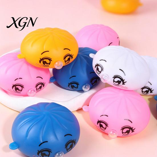 Adult Fidget Toy 1/3/5Pcs Cartoon Expression Bubble Dumpling Stress Relief Relaxation Steamed Bun Sensory Ball Squeeze Focus Aid Spitting Soft