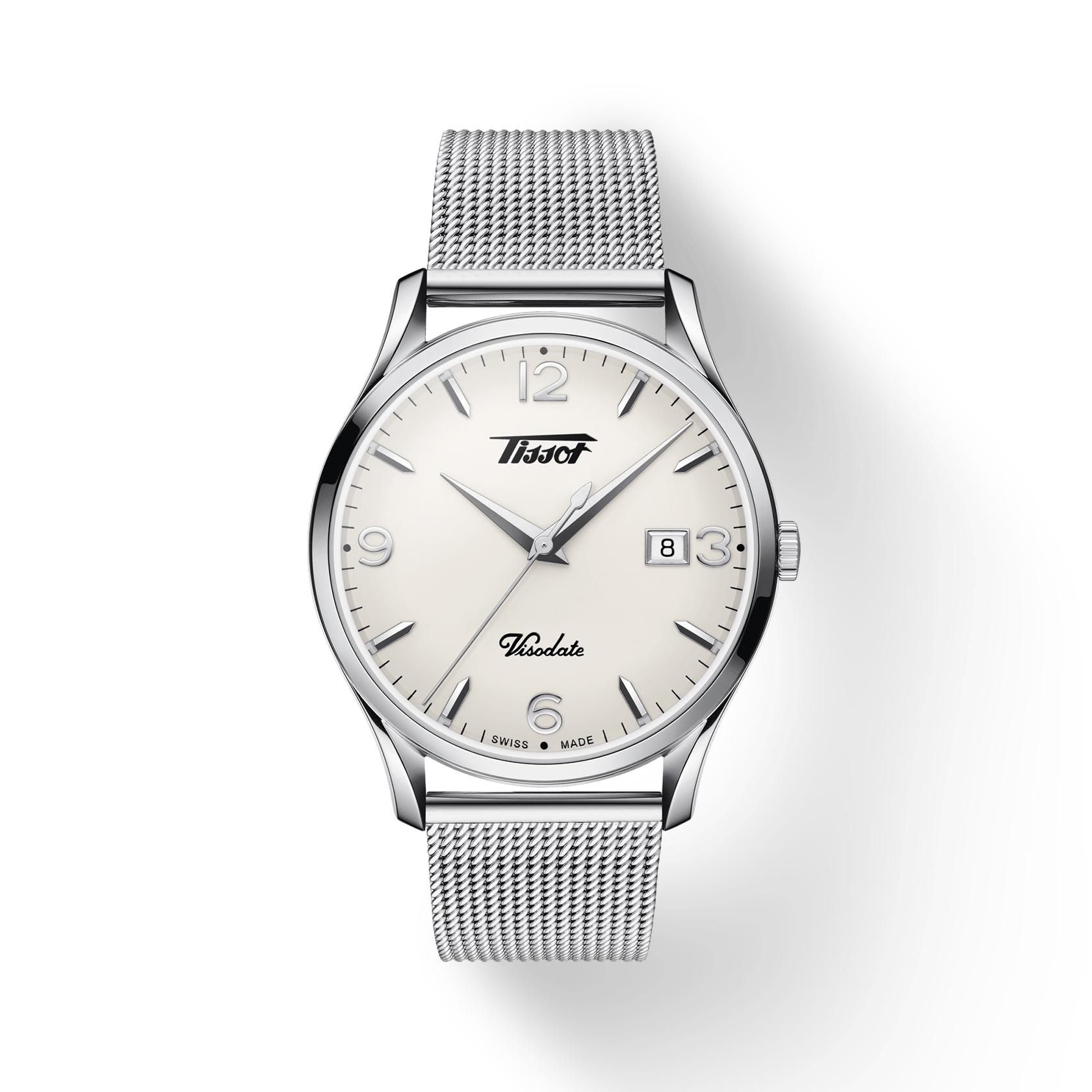 

Чоловічий модний годинник Tissot з нержавіючої сталі з молочним циферблатом T118.410.11.277.00 білий
