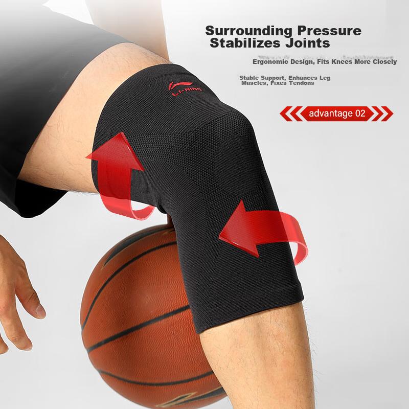Li-Ning Knee Brace for Sports, Warmth, Men And Women, Cold Legs, Running, Meniscus Injury, Arthritis, Specialized for Hiking, Basketball And Badminto
