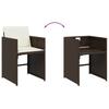 9 Piece Outdoor Dining Set with Cushions Brown Poly Rattan