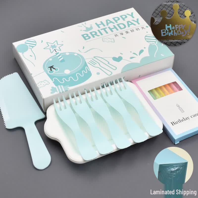 

Disposable Plastic Birthday Cake Tableware & Candle Set