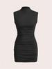 Dresses Phumee  Mock Neck Sleeveless Slim Fit  Pleated   A2392
