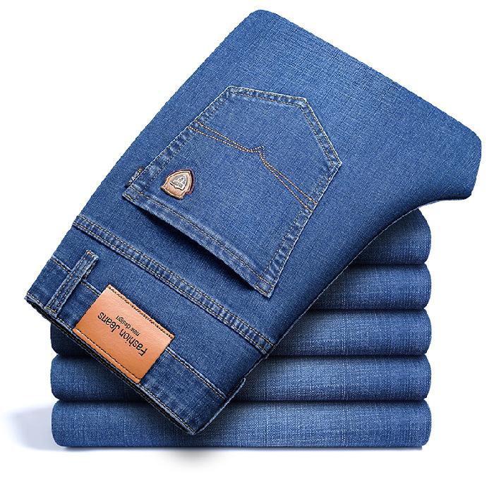 

Autumn and winter new men s jeans straight-leg loose stretch pants men s trendy versatile light business middle-aged and long pants 29