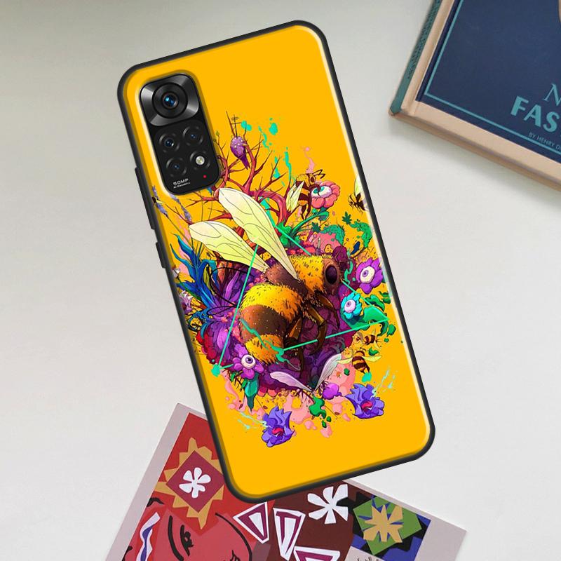 Bee Art Case For Xiaomi Redmi Note 12 Pro Plus 8 9 10 11 Pro 8T 9S 10S 11S 12S 9C 10A 10C 12C Cover