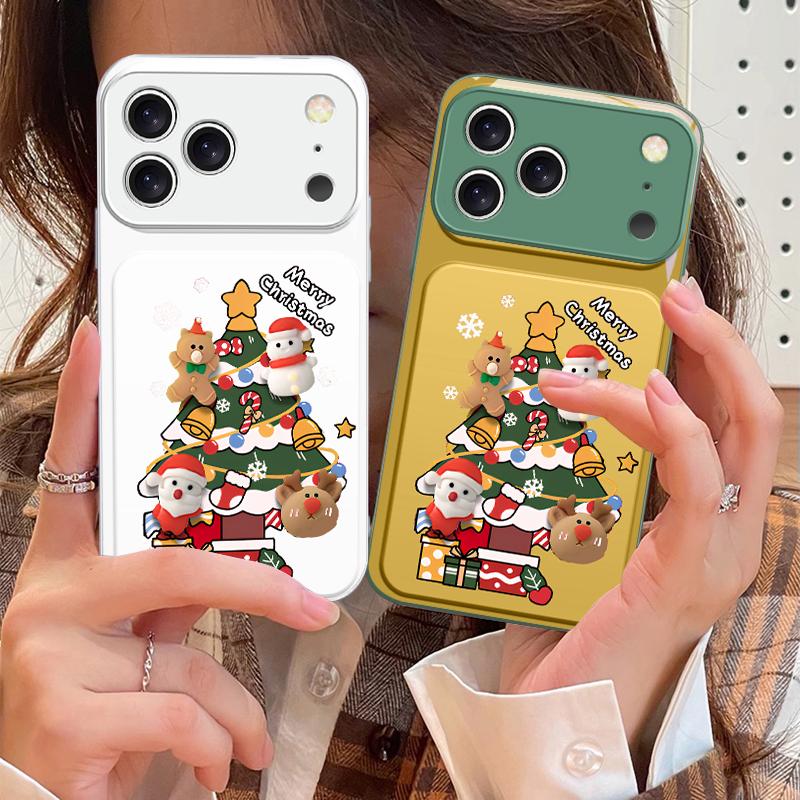 Cartoon-Weihnachtsbaum Für iPhone 17 Air 16 E 15 14 13 Plus 12 mini 11 17 Pro Max XR Xs Max 16E 7 8 Gehärtetes Glas Handyhülle