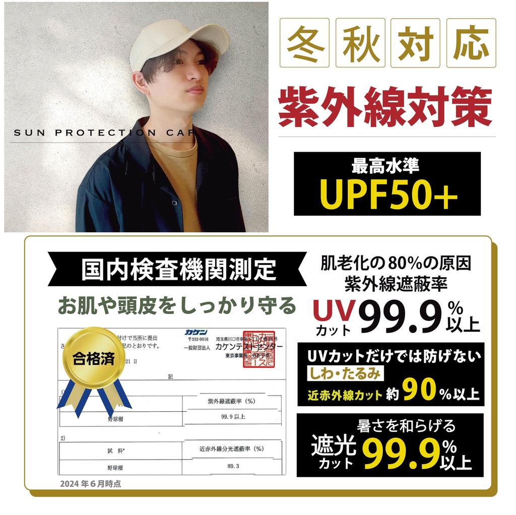 MITSU-Q Men's Oversized Hat, 66cm (White Beige) [Japan Retailer/UV Protection, Near-Infrared Protection, Light Blocking, Formaldehyde Tested]