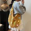 Sac à Bandoulière Bohème au Crochet Sac de Plage Tricoté avec des Fleurs Colorées Sac Cabas Léger Tissé pour Femmes Filles Vacances d'Été Voyage Pique-nique Shopping