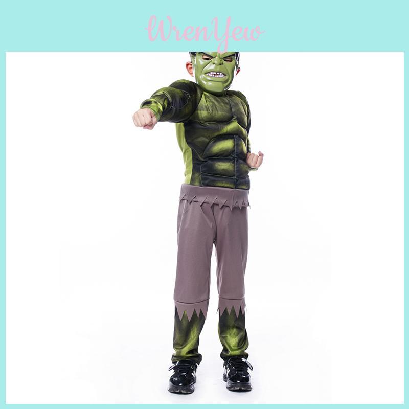 Timeless Avengers Hulk Muscle Mask Costume For Boys High-quality Polyester