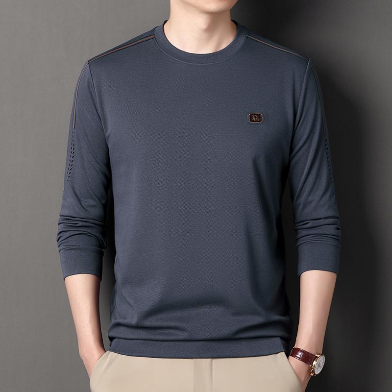 Woodpecker Men's Autumn Long Sleeve Round Neck Casual Base Shirt