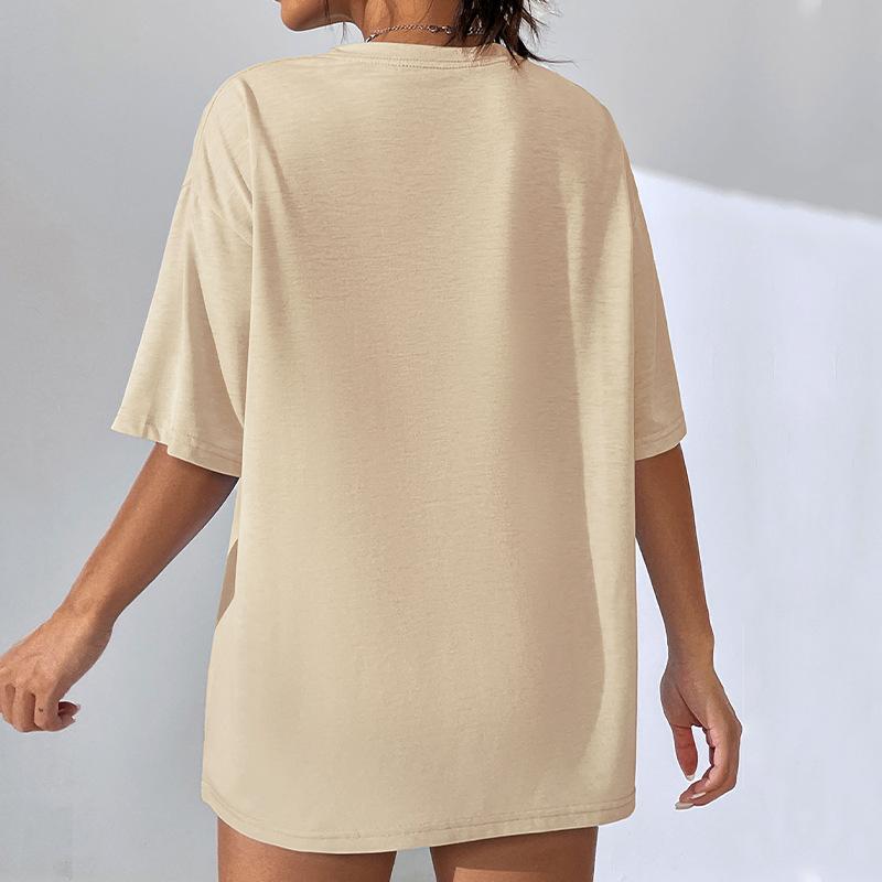 New Casual and Simple Style Top, Short-sleeved Women's T-shirt with Round Neck