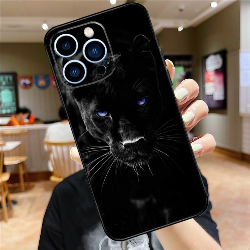 Cheetah Panther Phone Case For iPhone 11 12 13 14 16 15 Pro Max Mini XS X XR 7 8 Plus Soft Cover Shell