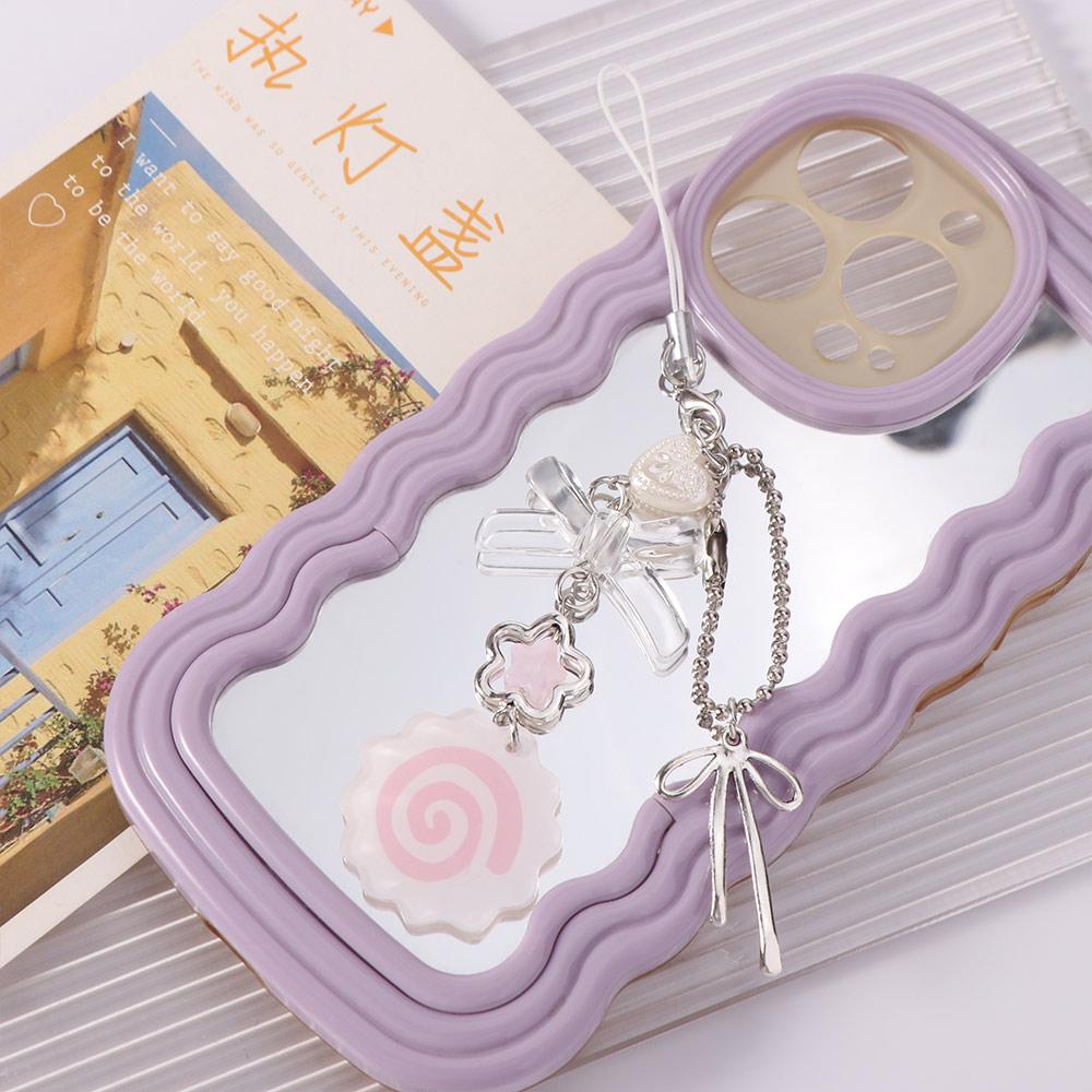 Pink Color Punk Keychain Lanyard Kawaii Style Fish Cake Keyring Harajuku Bag Pendant  Daily Use