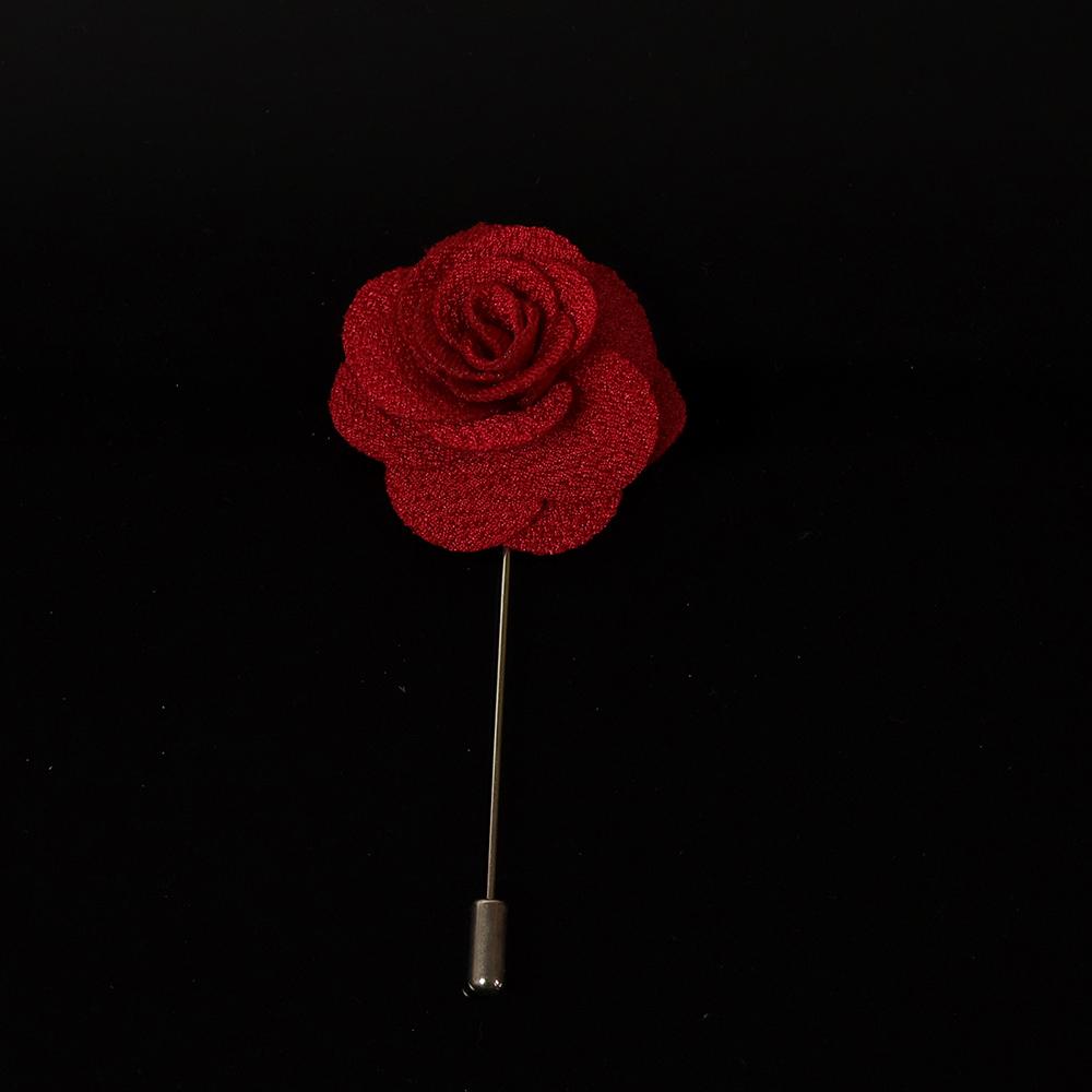 Colorful 4cm Rose Flower Brooches Red Pink Fabric Women Men Coat Pins Groom Wedding Party Breastpin Simple Suit Accessory Gift