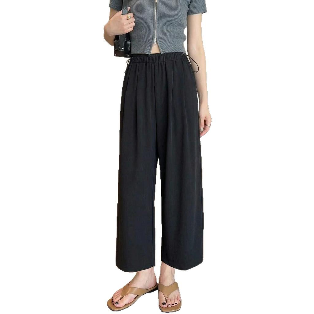Summer 2026 Maternity Wide Leg Pants - Comfortable, Casual, Slimming, Floor-Length Drawstring Style.