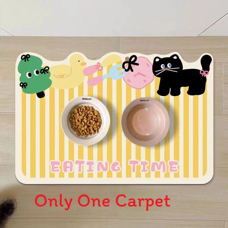 Cute Animal Silicone Diatomite Spillproof Pet Feeding Mat For Dining And Feeding