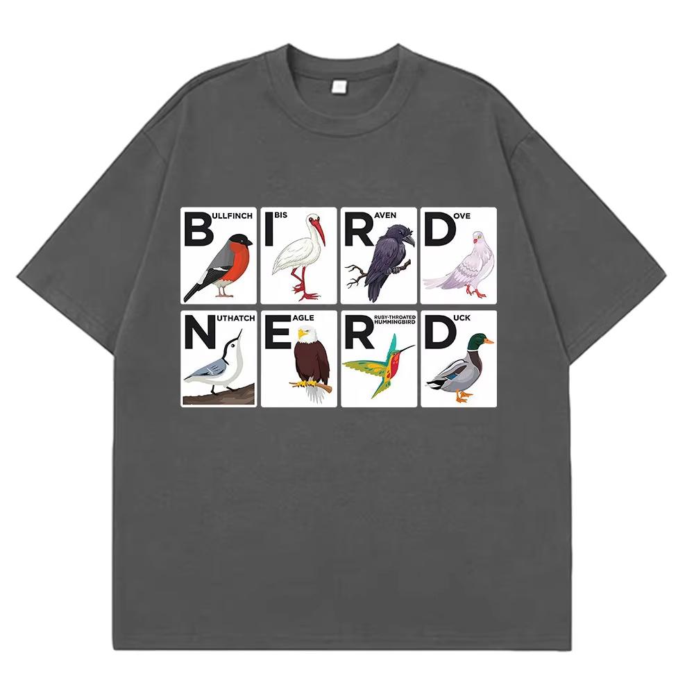 Bird Nerd Watching Vintage Retro Birdwatching Watcher Funny TShirt Men Women Harajuku Casual pure Cotton Tshirts Fashion Top
