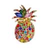 Shining Crystal Pineapple Brooch With Colorful Enamel Design Crafted From High Quality Alloy For Fashion Jewelry