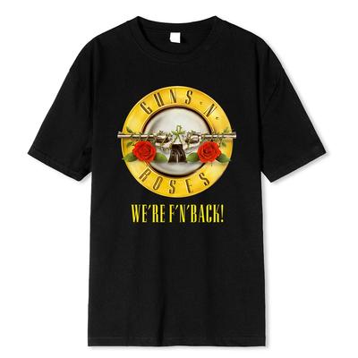 Men 100% Cotton T Shirt Brand Tshirt Guns N Roses Bullet Logo Black Men'S Graphic T-Shirt Brand Tee-shirt Homme Tops