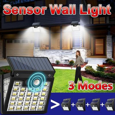 Lampada da Parete a LED con Sensore di Movimento Luce Solare Luce da Giardino Esterna 3 Modalità di Illuminazione Luce Solare per Recinzione Lampada da Patio Solare Impermeabile