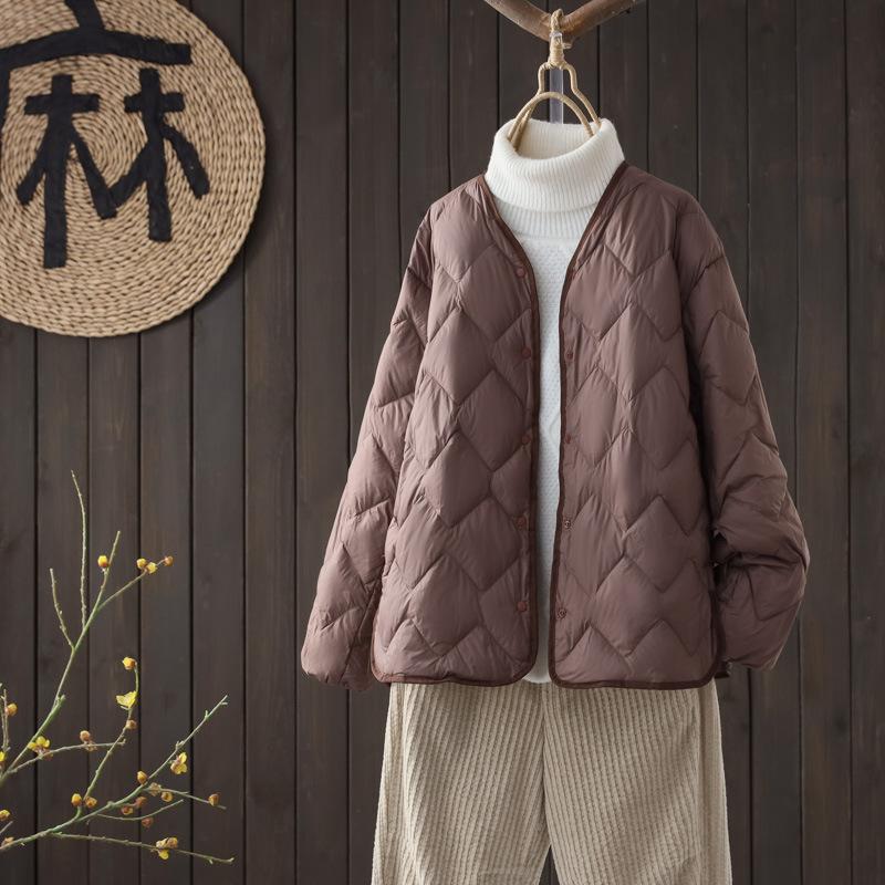 MODE 2024 neue winter licht modische weiße ente unten raute lose kurze unten frauen warme trendy Kleidung