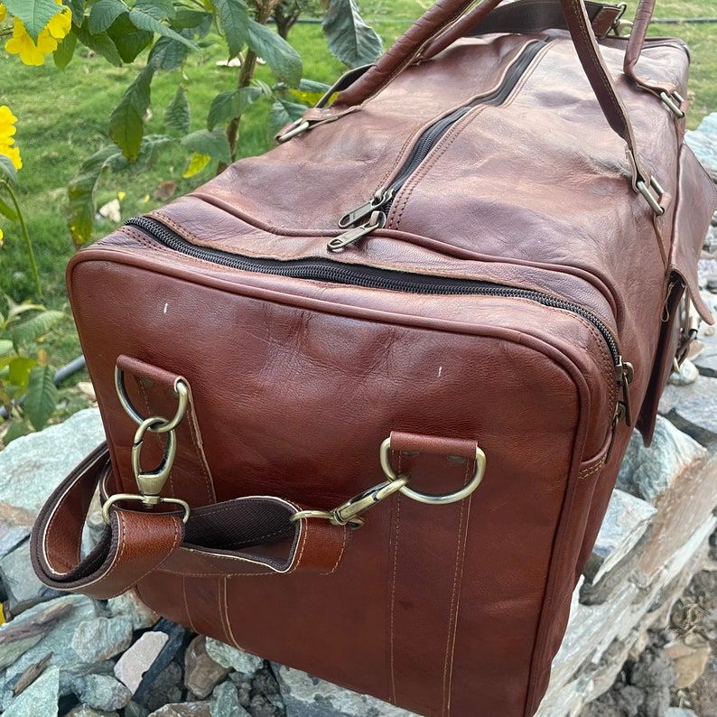 Genuine Leather Duffel Bag, Handmade Personalized Large Travel Bag, Duffle Bags, Men Weekender Leather Bags Gifts