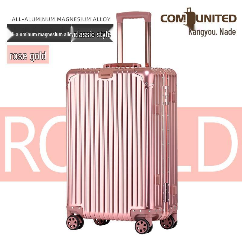 Valiză de 26 de inci din aliaj de aluminiu, cu încuietoare cu combinație, pentru femei și bărbați