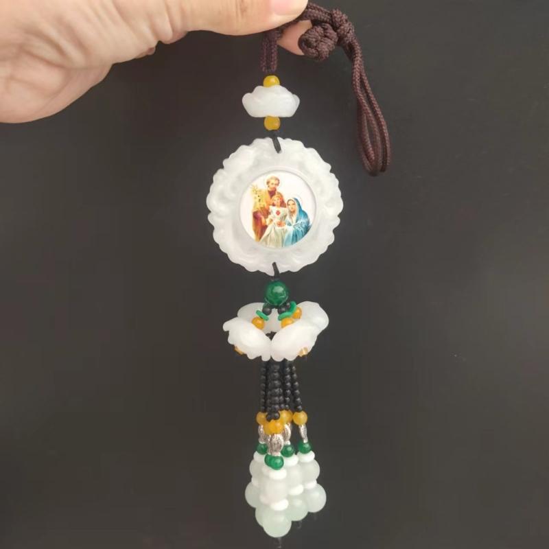 Virgin Mary Pendant Decorative Charm Ornament Crafts Household Decoration for Indoor Outdoor Traveling Car Decoration