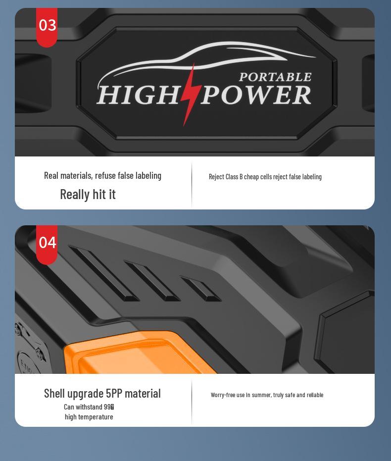 High-Capacity Vehicle Jump Starter - Essential Outdoor Emergency Powerbank