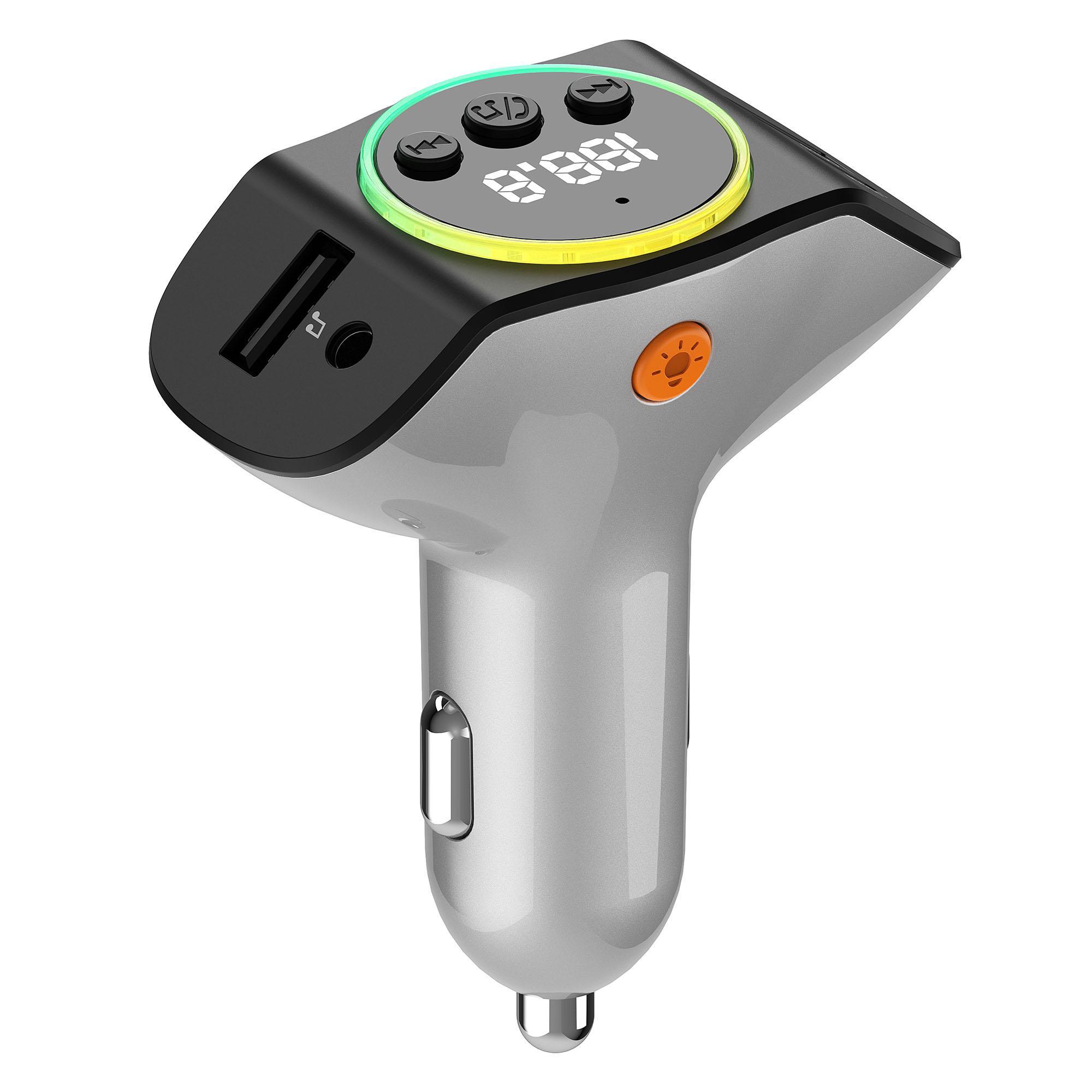 

C8 Dual USB Port Car Charger Bluetooth-compatible 5.3 Receiver Hands-Free Calling with AUX Port B