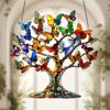 2D Acrylic Flat Butterfly Tree of Life Pendant Window Hanging Decoration,car Decorations,office Kitchen Garden Porch Bedroom  Courtyard Decoration