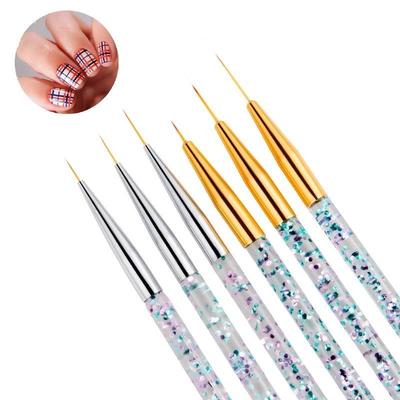 3Pcs Pull Line Nail Art Brush Nail Art Drawing Pen Chain Link Flower Painting Acrylic Dotting DIY Tool Personality Nail Design