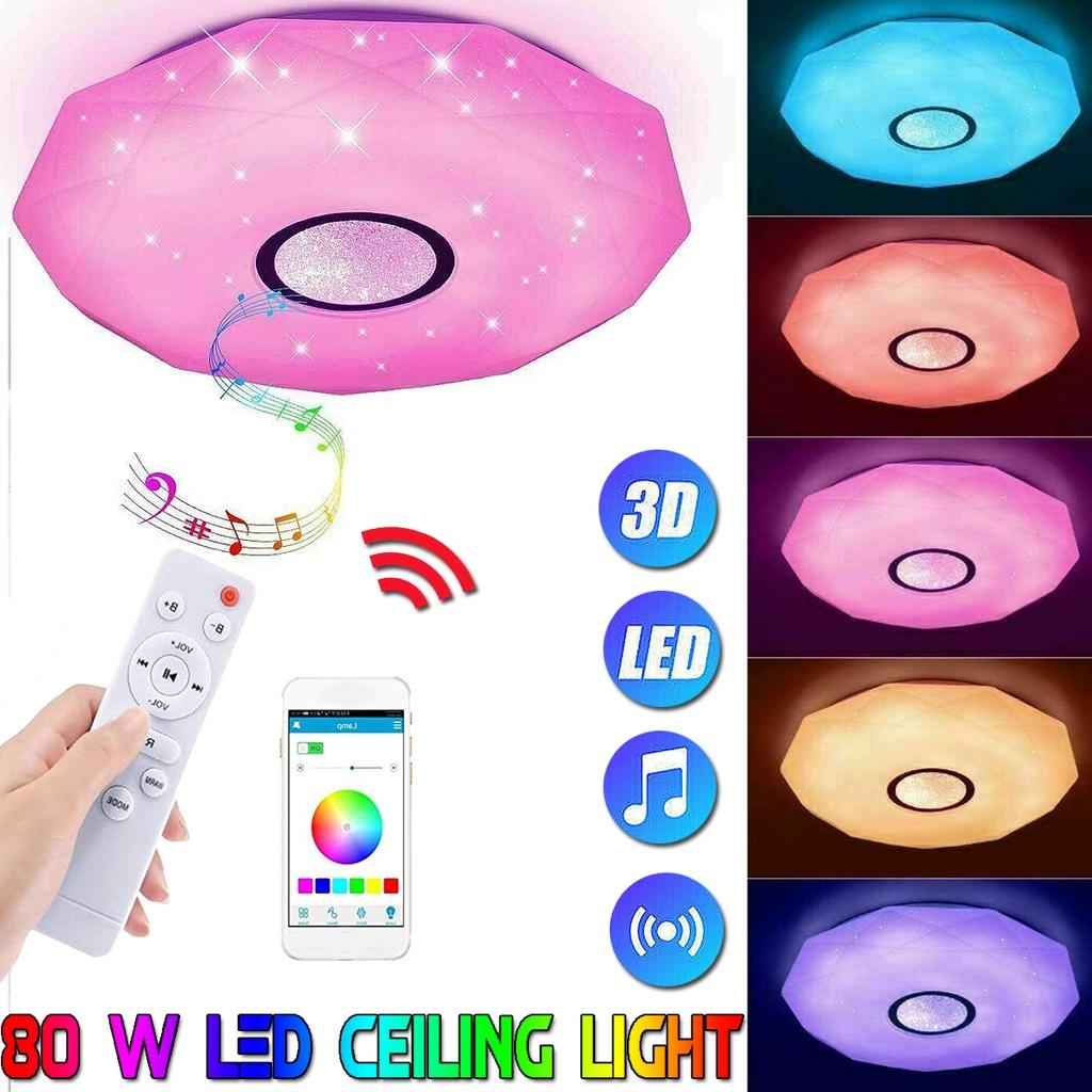 200W WiFi Modern RGB LED Ceiling Lights Home Lighting APP Bluetooth Music Light Bedroom Lamps Smart Dimmable Music Ceiling Lamp