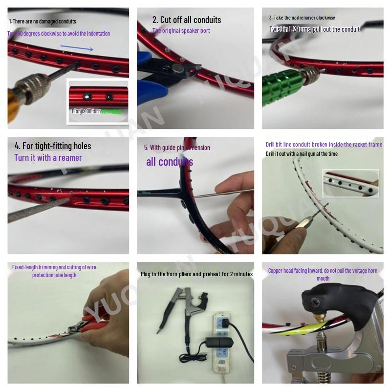 Feather Fist Swivel Badminton Racket Grommet Pliers Tool 110V/220V