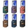 Fashion Zipper Ring Holder Cards Solt Wallet Leather Case for Samsung Galaxy Z Flip 8 7 6 5 4 3 Shockproof Portable Slim Cover