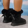 2025 Klassisk Retro Vinter Ny Sløyfe Hår Munn Pluss Pile Tykke Bomullsstøvler Casual Allsidig Tykksålet Midtrør Snøstøvler