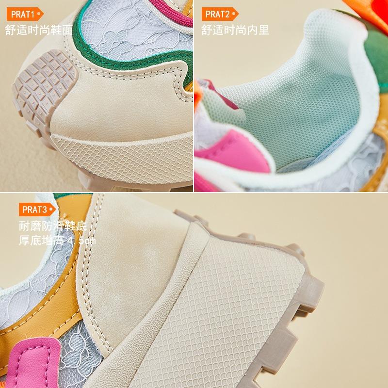New dad shoes for women, spring student sports running casual shoes with heightened thick soles