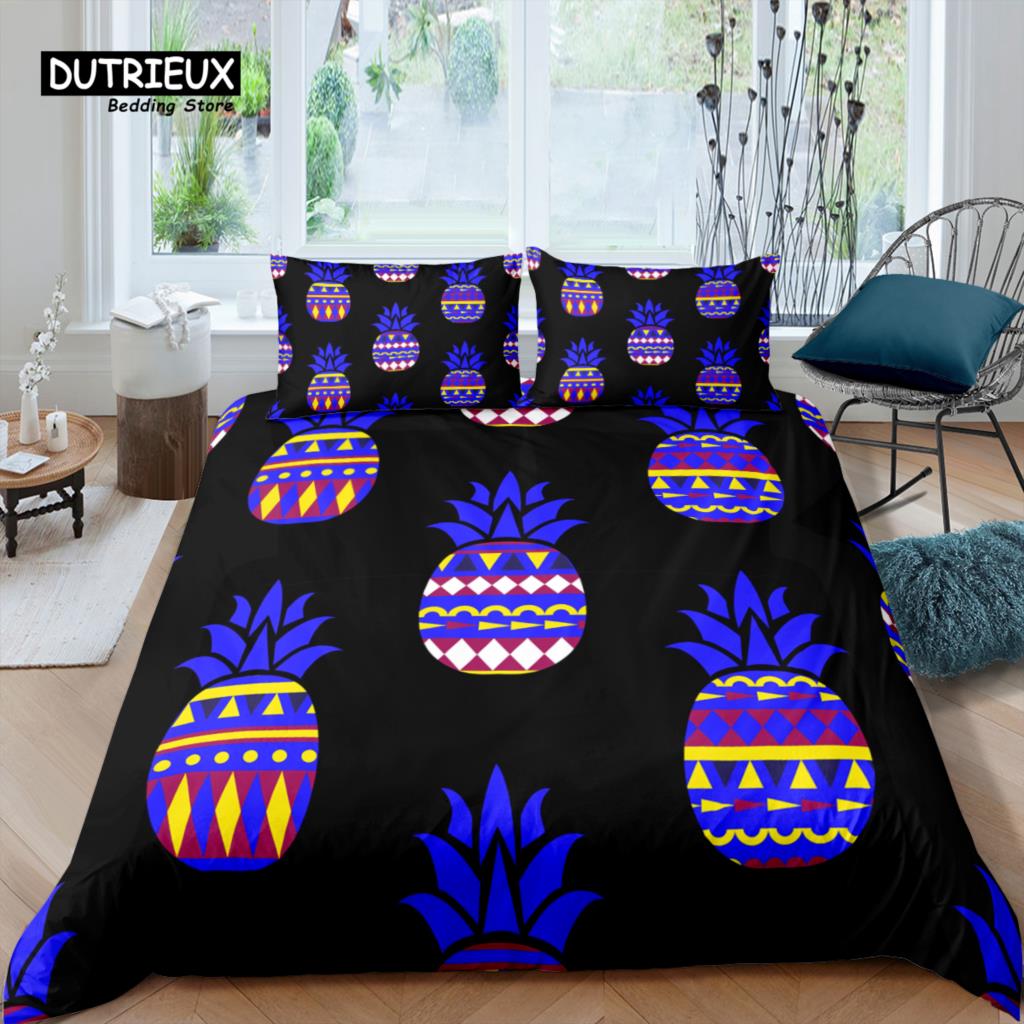 Home Living Luxury 3D Pineapple Bedding Set Fruit Duvet Cover Pillowcase Queen and King EU/US/AU/UK Size Comforter Bedding