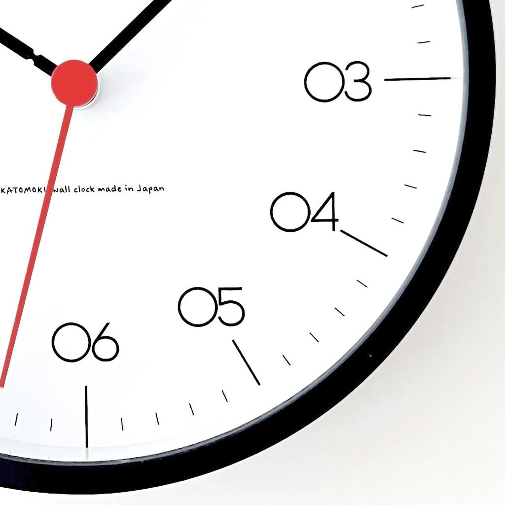 KATOMOKU plywood clock, 24S, black, km-151BKS, wall clock with continuous second hand, 20.2cm diameter (SKP quartz clock)