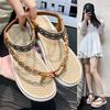 2025 Summer Open Toe Casual Beach Ladies Shoes Bohemian Buckle Belt Roman Sandals Flip-Flop