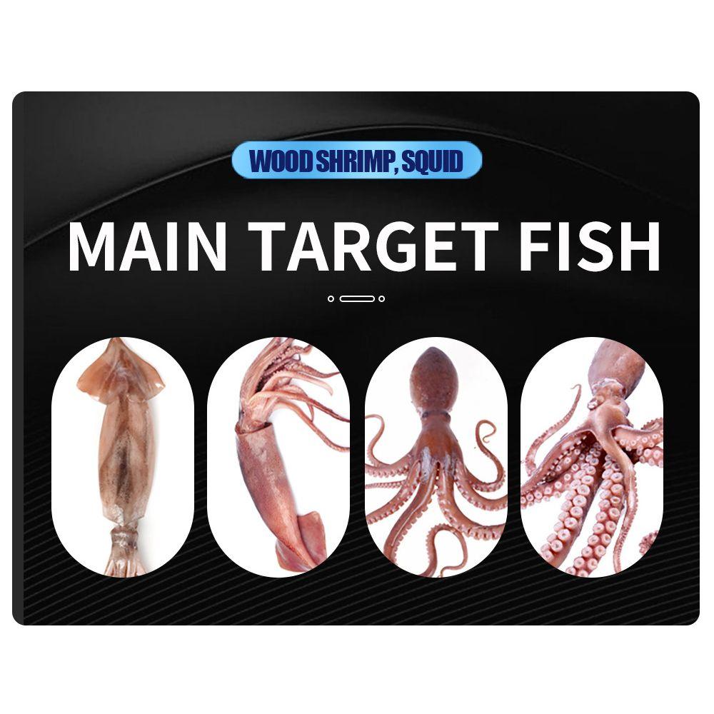2.0#  2.5#  3.0# Jigs Luminous Lifelike Squid Hook Wood Shrimp Lures Octopus Bait Fishing Tackle