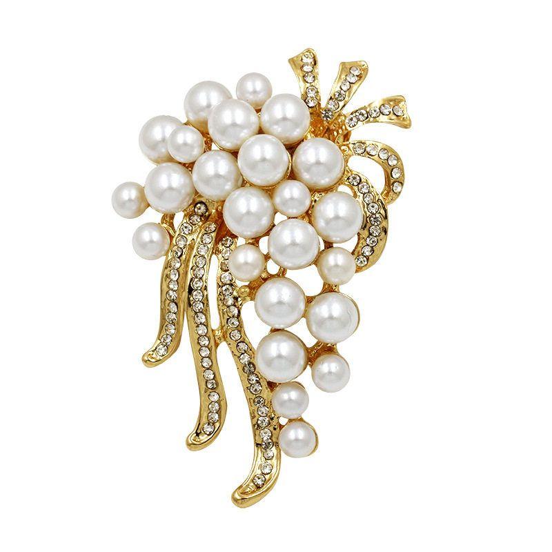 SUNFLOWER Pearl Brooch Pin File Rhinestone Wedding Dress Collar Pin Fashion Fashion Costume Accessories