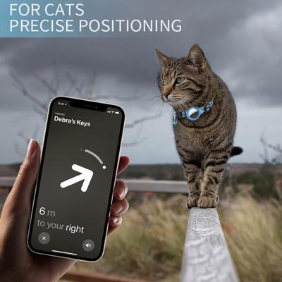 ¡Nuevo! Collar de seguimiento para gatos, Collar protector de diseño reflectante antipérdida ajustable, Compatible con Airtag