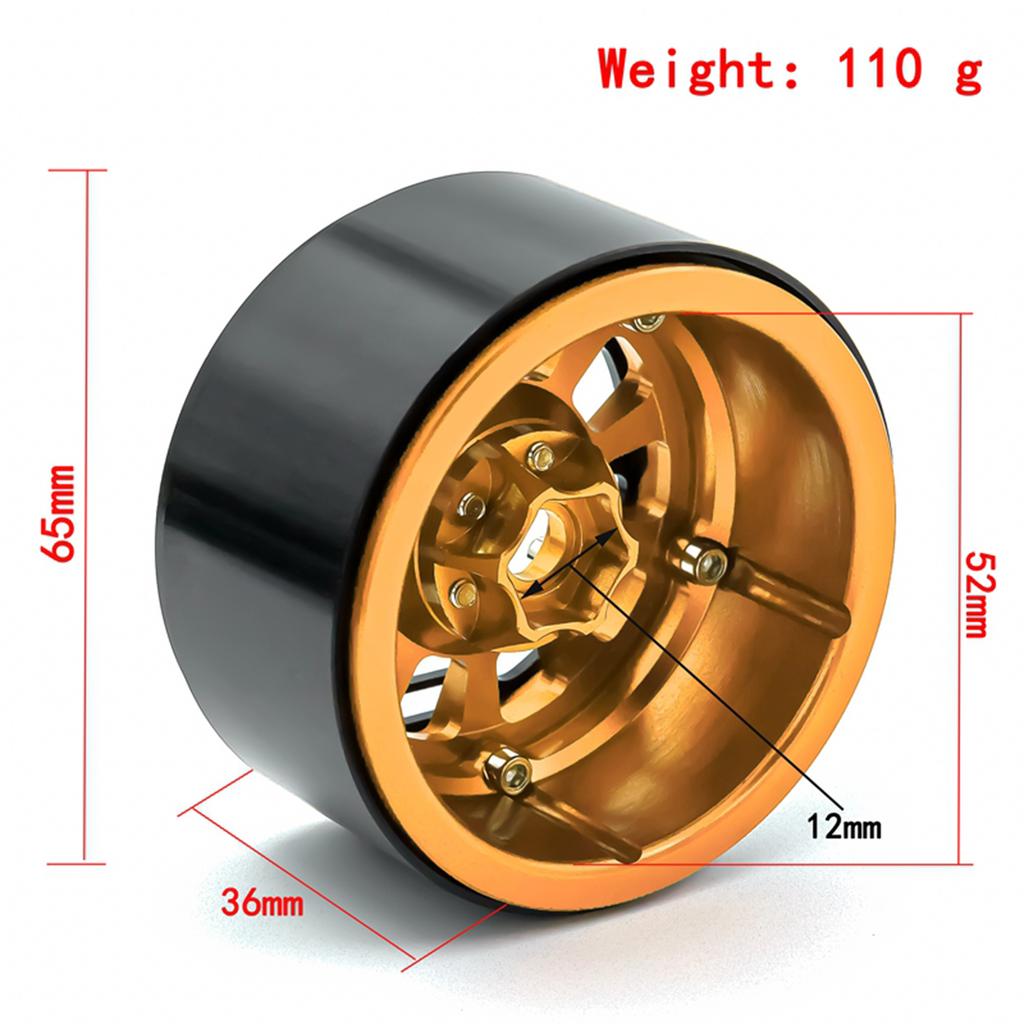 Aluminum Alloy Wheel   Beadlock 2.2in Wheel  S Hub 4pcs Replacement for 1Celsius10 1Celsius8   90046 90047 RR10 RC Car
